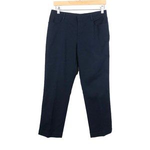 SoCa St. John Mid-Rise Navy Blue Crop Ankle Pants Zipper Pocket Trousers 8